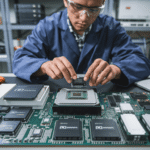 Engineer working with intel Components