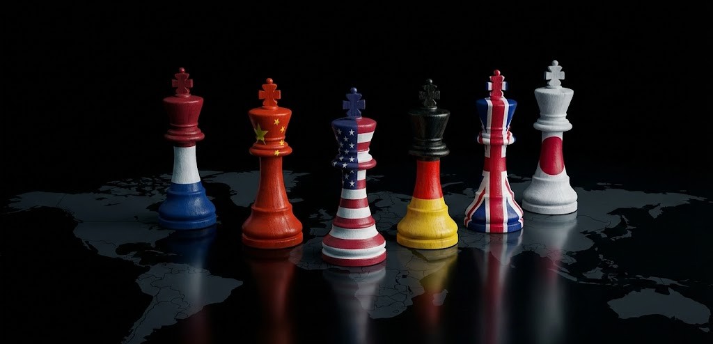 Global trade war concept illustrating the Nexperia crisis and geopolitical tensions in the semiconductor supply chain